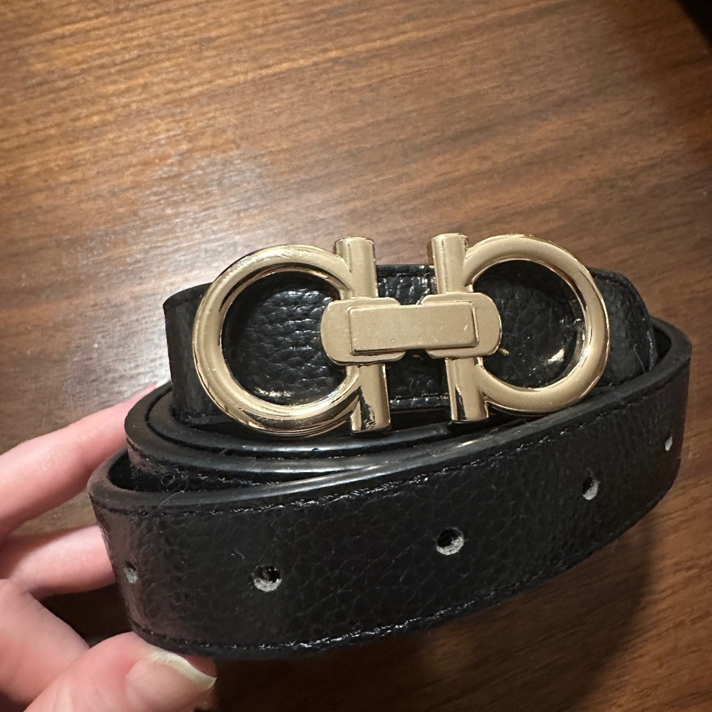 Black leather belt